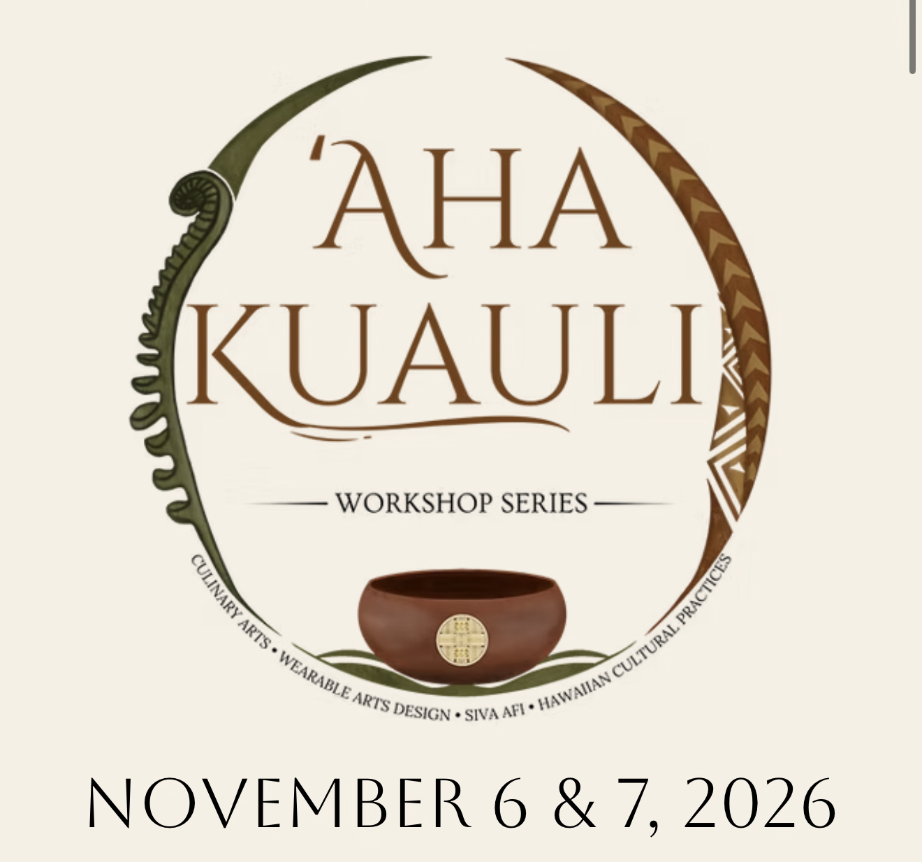 Hawaiʻi Kuauli Festival — Pacific & Asia Cultural Festival, Workshops November 2026